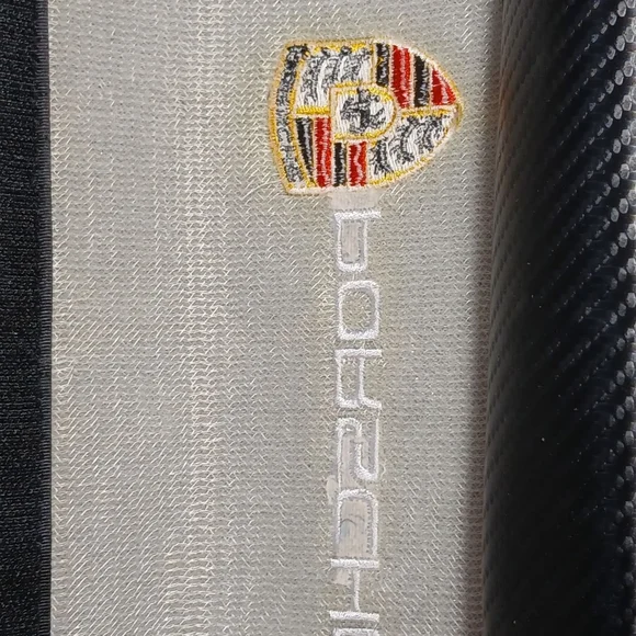Porche Seat Belt Cover Embroidered Black Velcro - Picture 11 of 15